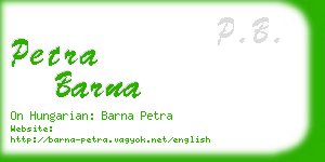 petra barna business card